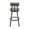 Armen Living Jinab Swivel Counter Stool in Black Metal with Gray Faux Leather 840254335226 - alternate 8